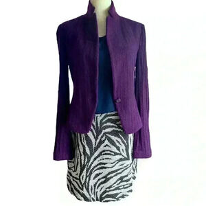 SL 100% Wool Purple Soft Blazer Jacket Size 6